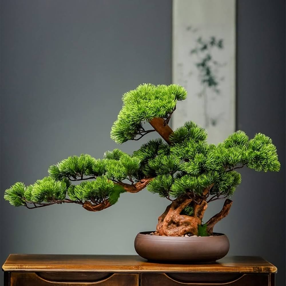 Artificial Bonsai Plant Simulation Welcome Pine Bonsai Office Green Plant Decoration Artificial Potted Tree for Living Room Office Shop Wealth Decoration Artificial Bonsai Tree : Amazon.se: Home & Kitchen